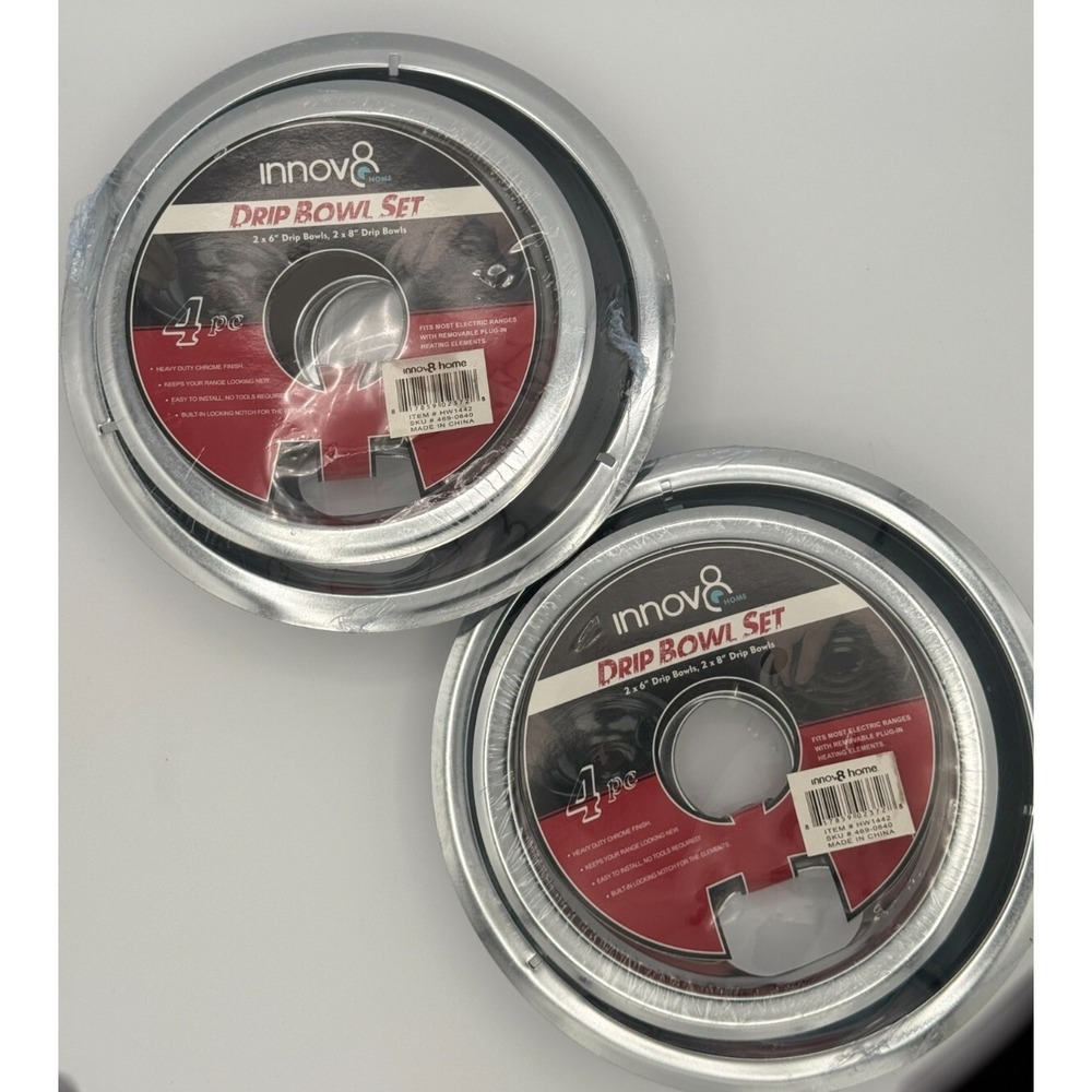 (2) innov8 Drip Bowls Sets - 2 x 6", 2 x 8" Drip Bowls - Brand New in Packaging!